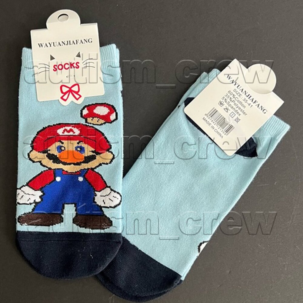 4/$12 💥🆕 Mario Bros. Adult Themed Character No Show Socks | 4398